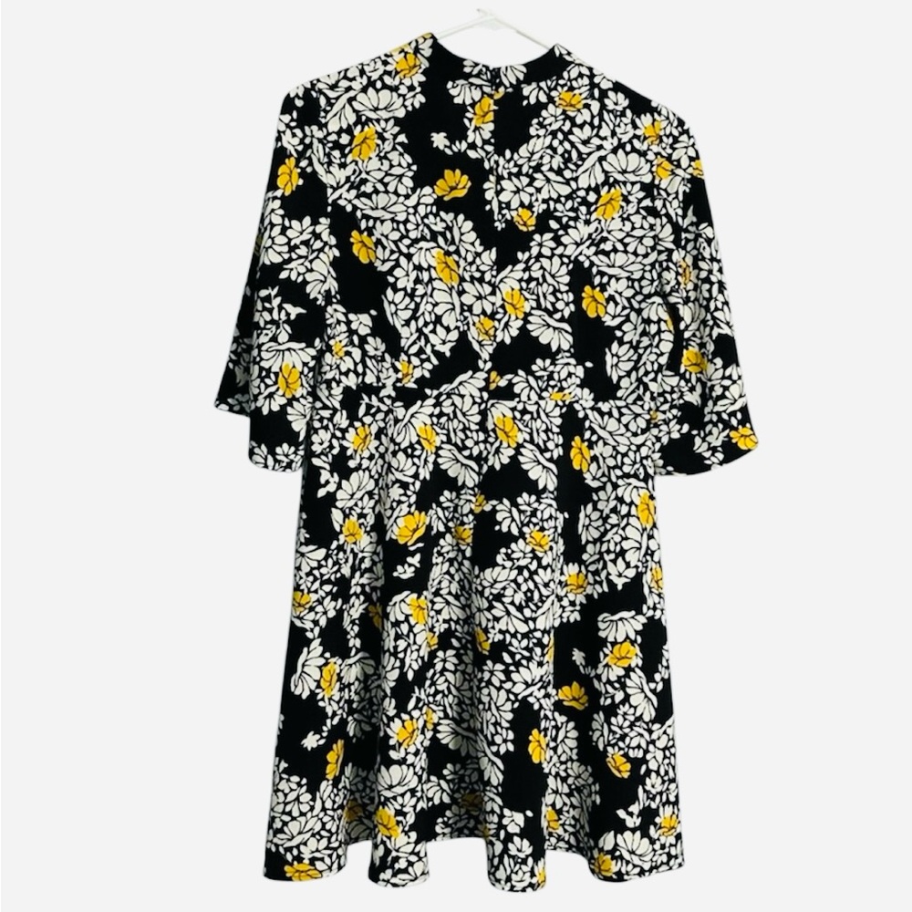 Zara Yellow and White Ruffled Tiered Dress